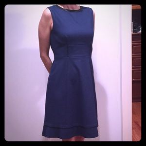 Elie tahari- navy winter a-line dress