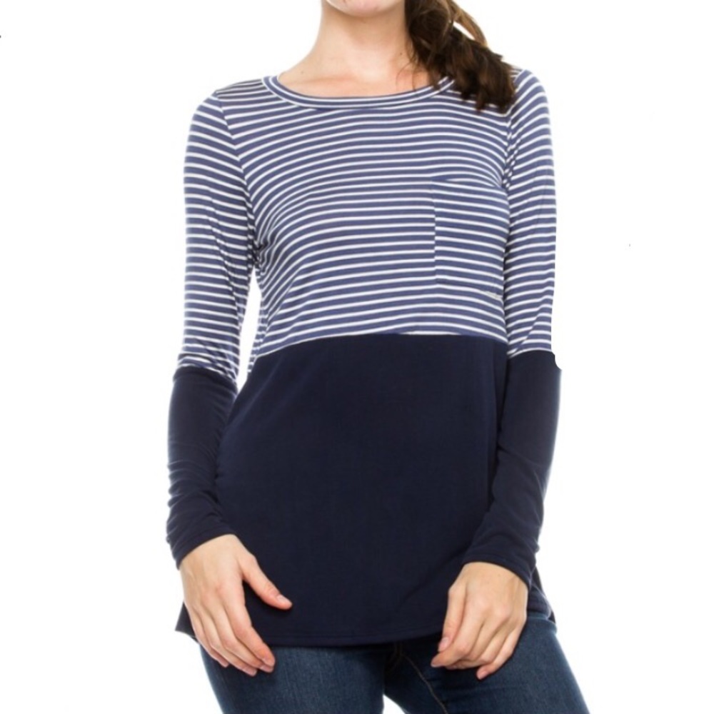 ❤️ Aubrey Striped Top in Navy