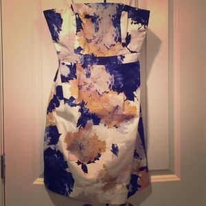 Jcrew Floral Cotton Strapless Dress