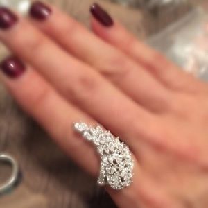 Cubic zirconia and sterling silver ring