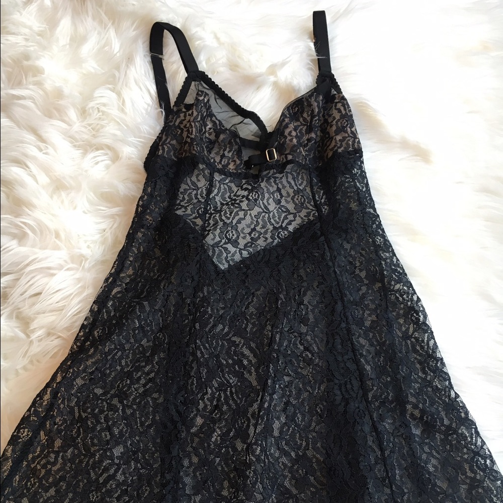 VS lace lingerie black and nude