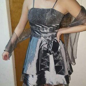 Silver prom dress