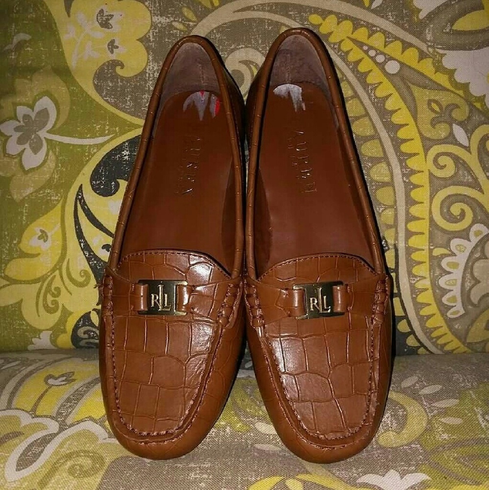 New Ralph Lauren Womens Brown CAREIGH Leather Shoe