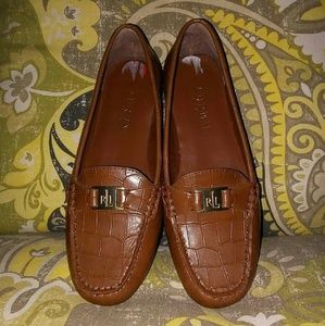 New Ralph Lauren Womens Brown CAREIGH Leather Shoe