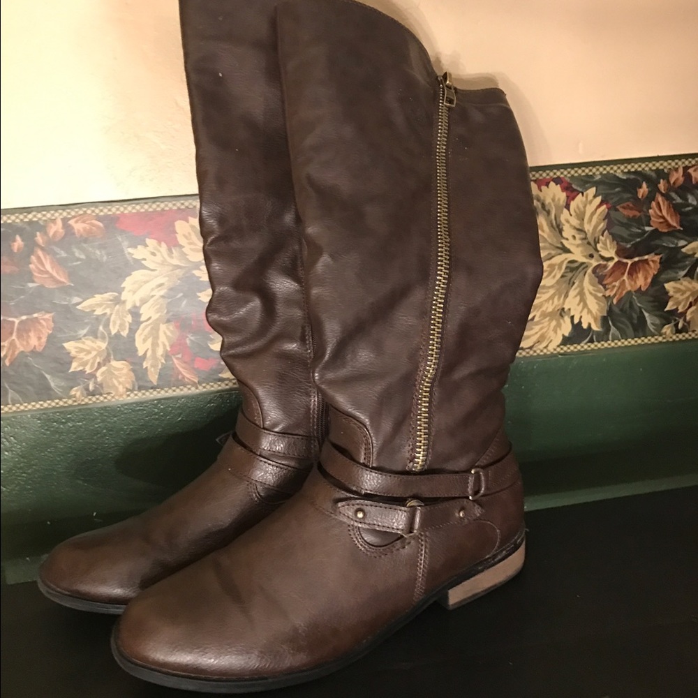 Brown tall boots