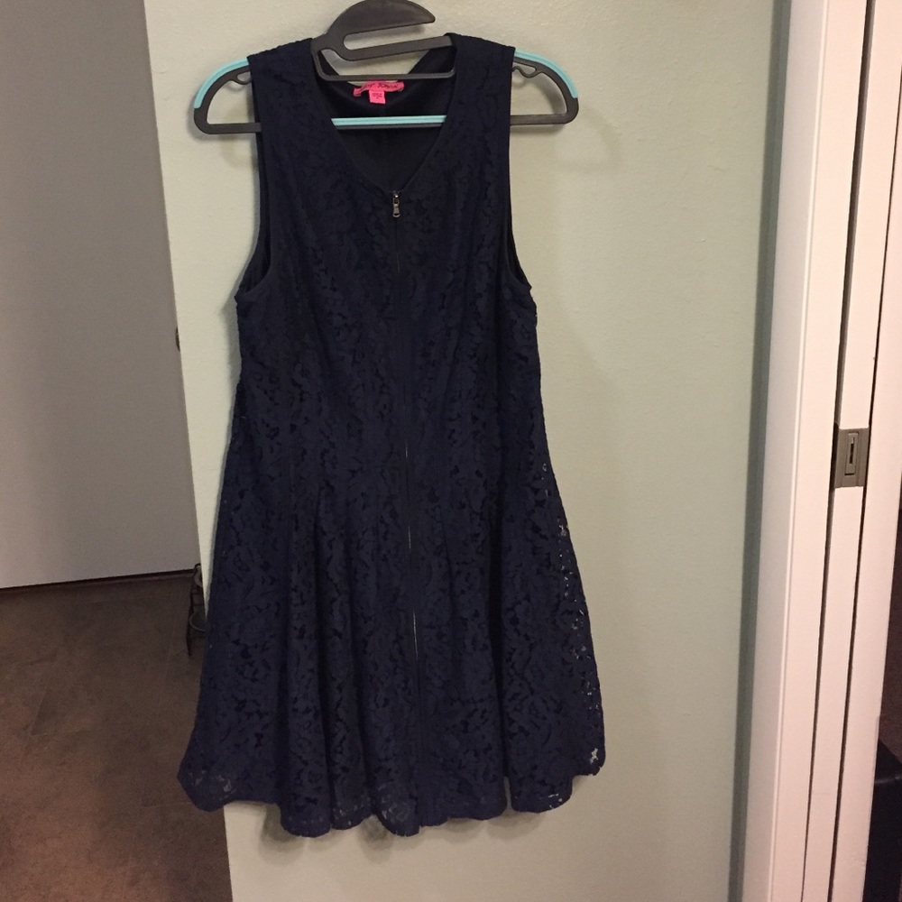 Betsey Johnson navy blue lace dress