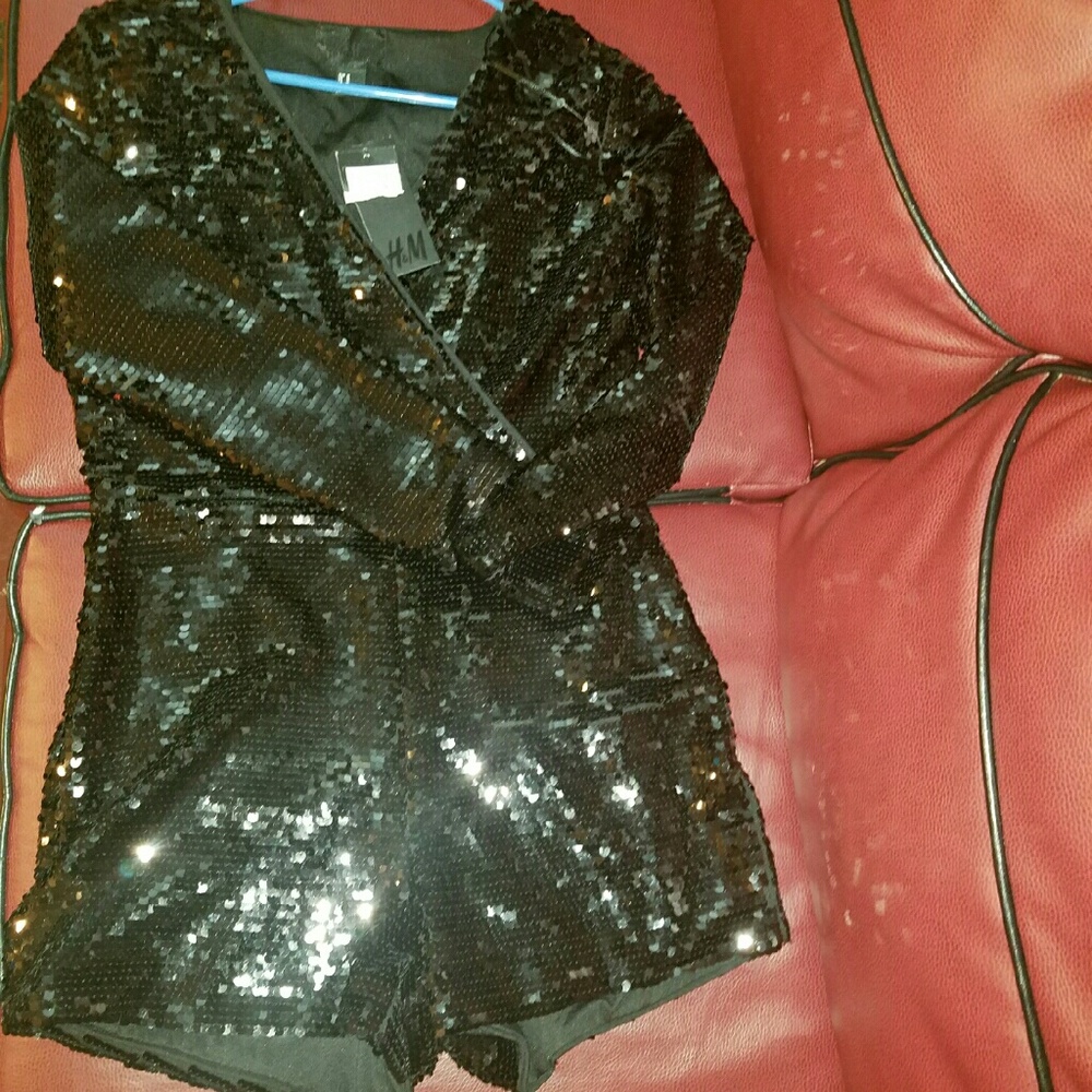 Blk Sequin Romper