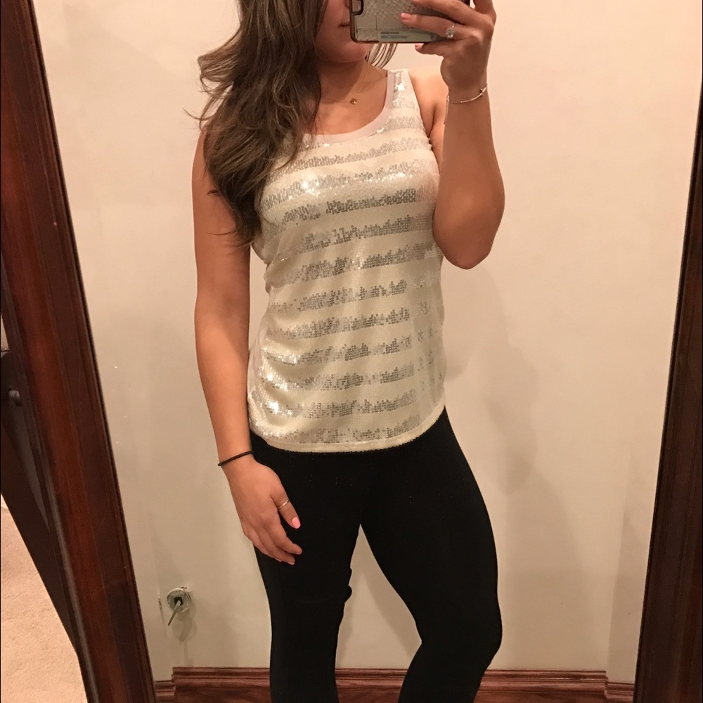 Striped Sequined Tank Top - NWT