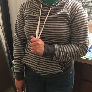 Gray striped sweater