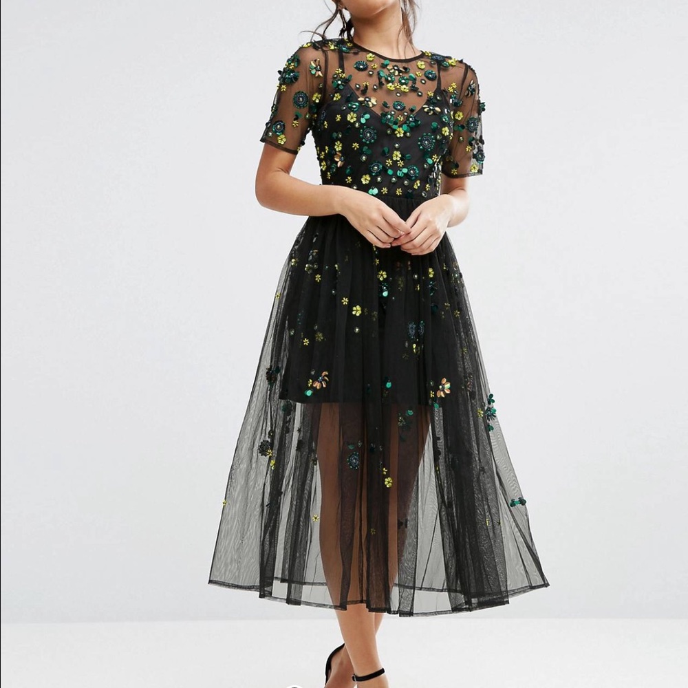 ASOS Embellished Smock Midi Dress