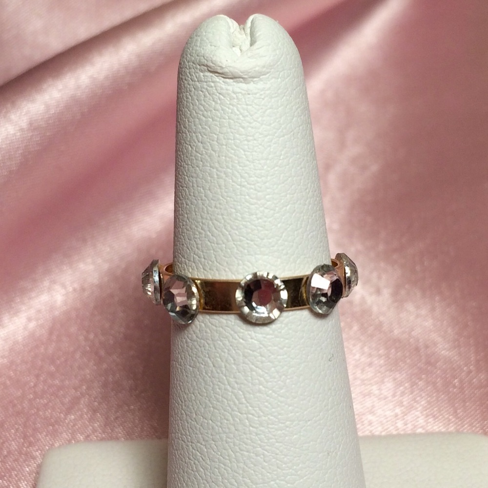 🔴BOGO Rhinestone gold color ring band!