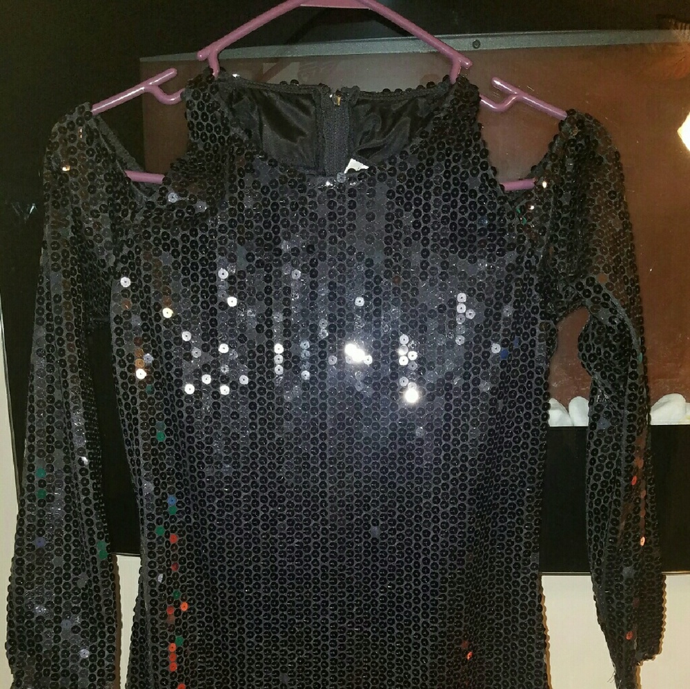Black Sequin Dress