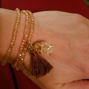 Floating Cubic zirconia and sterling silver neckla