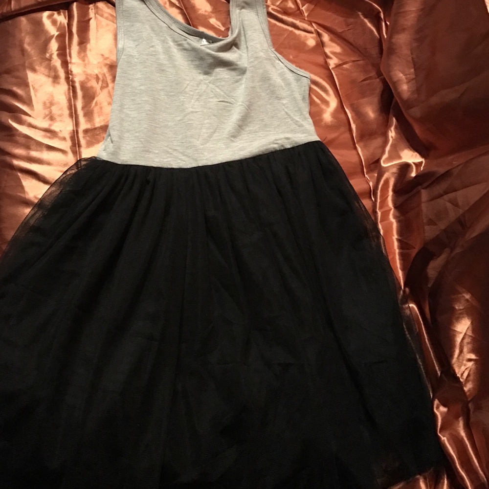 Grey and black tutu tank top dress with jacket