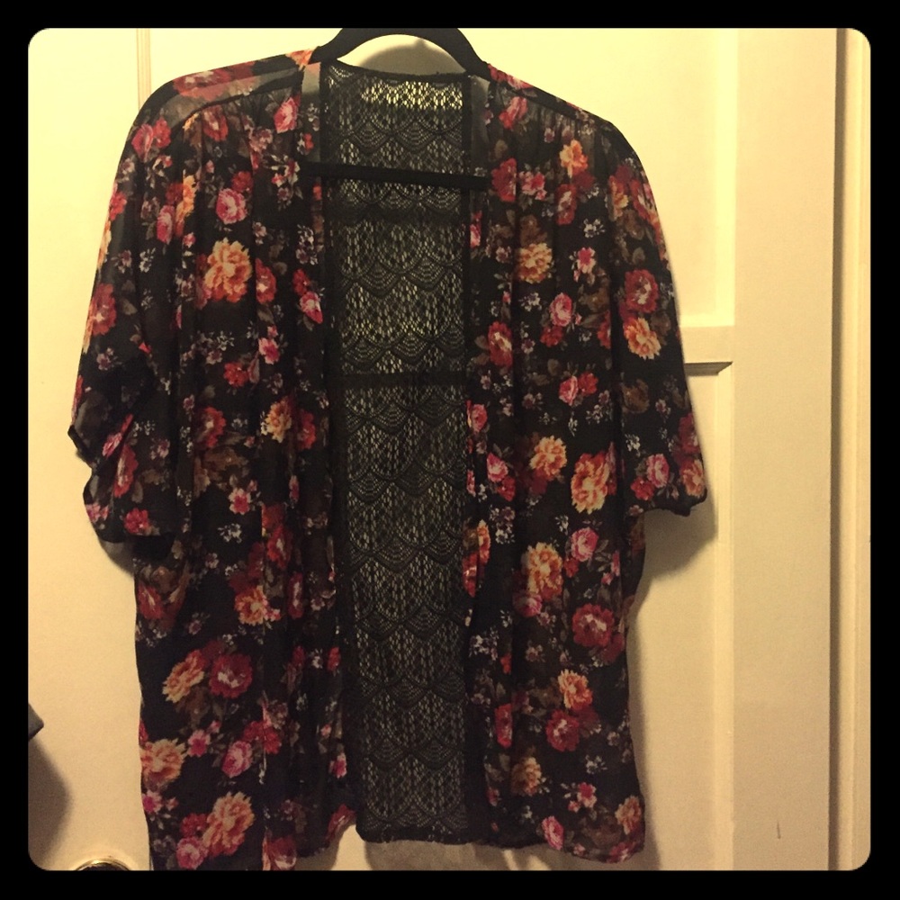 Sheer flowery cover up top