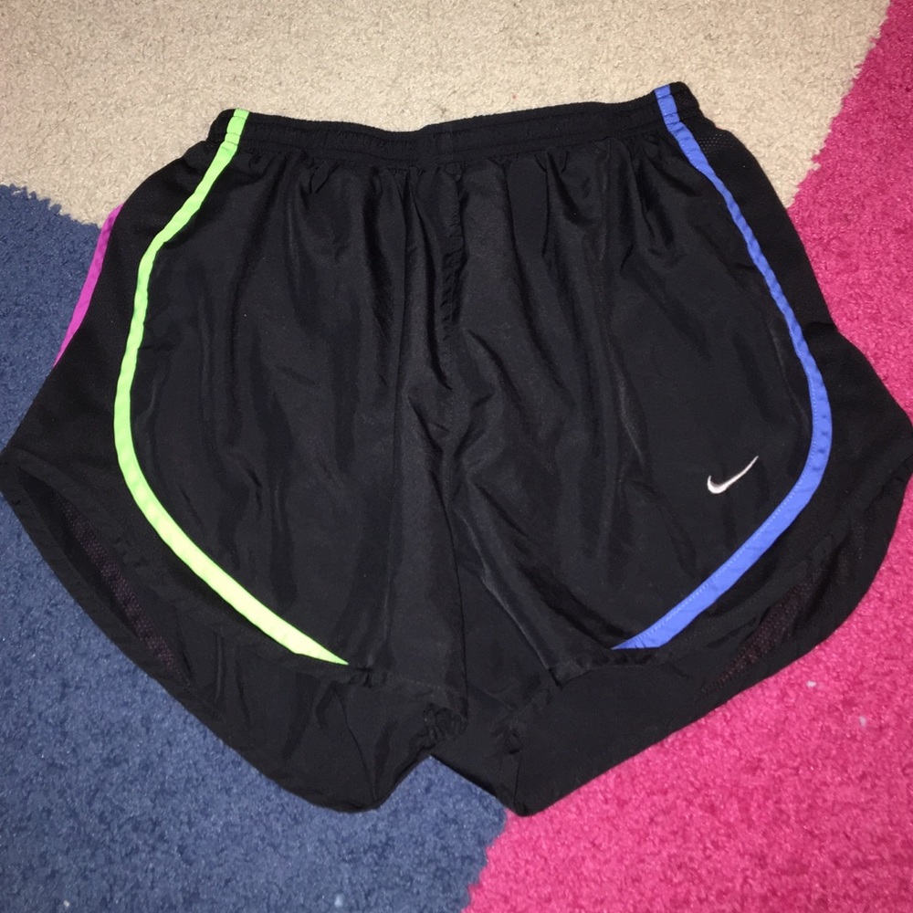 Black w/ multicolored accented nike shorts