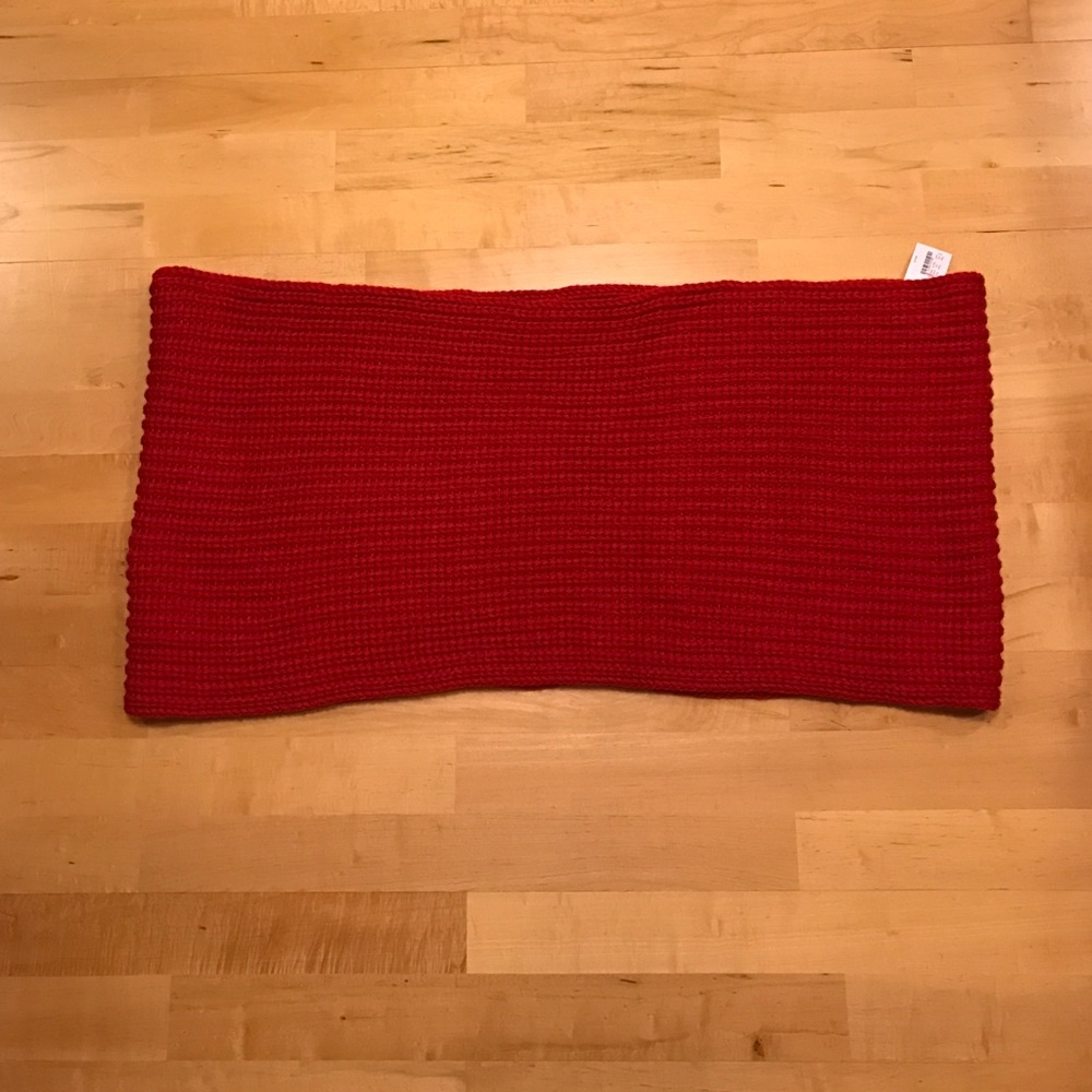 NWT scarf red J. Crew acrylic woven infinity