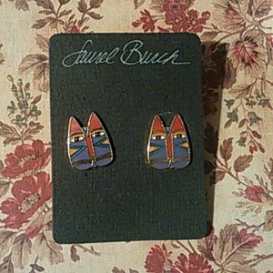 Vintage Laurel Burch Kitty Cat Earrings