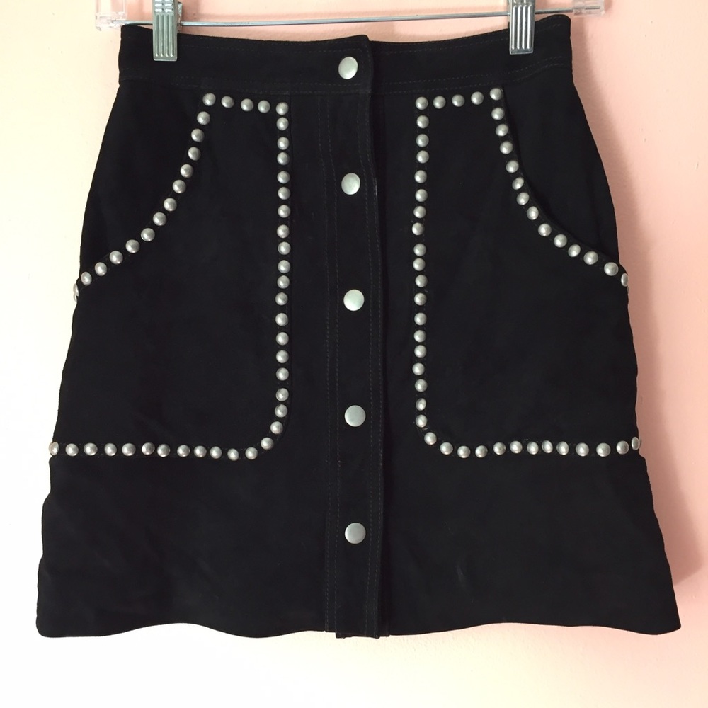 Nasty Gal Studded Suede Mini Skirt - Picture 2 of 4
