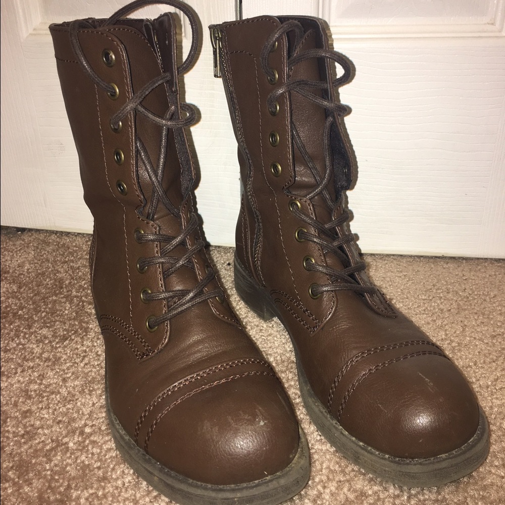 Leather Combat-Style boots