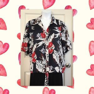 Semi-sheer Karen Kane Blouse 1X