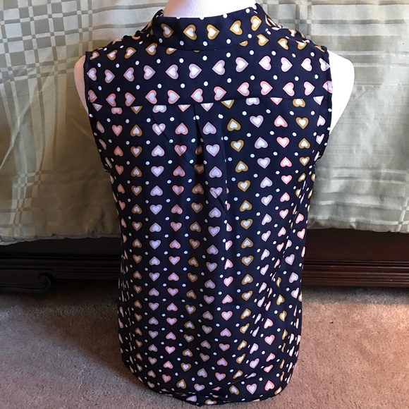 J.Crew Navy Hearts Sleeveless Silky Top - Picture 4 of 4