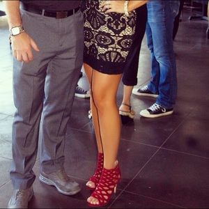 Red Hot Cut Out High Heels Size 8!