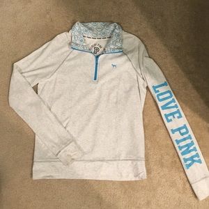 White and Blue Victoria's Secret (PINK) quarterzip