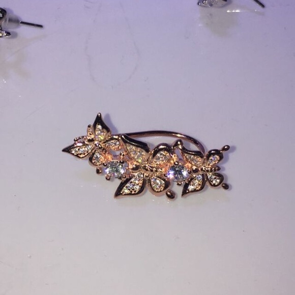 Cubic zirconia & rose sterling silver butterfly - Picture 2 of 4