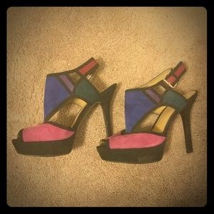 Nine West Colorblock Platform Pumps
