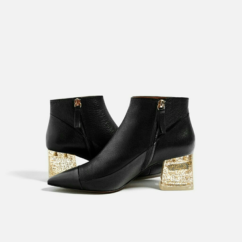 Zara leather ankle boots (5111) - Picture 1 of 4
