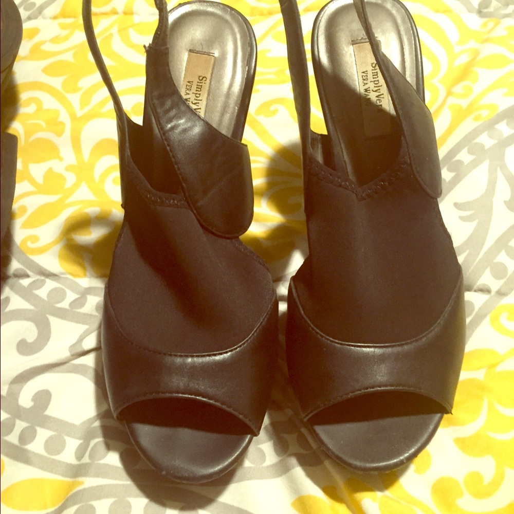 Black high heels with open toes