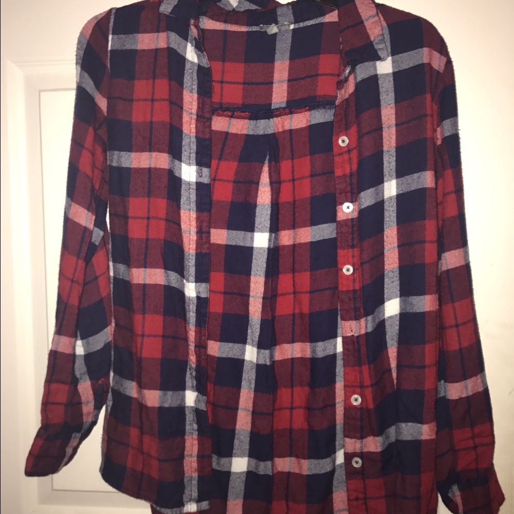 CHARLOTTE RUSSE red,white,and blue flannel