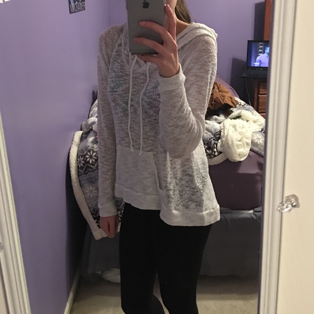 White long sleeve with hood