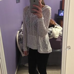 White long sleeve with hood