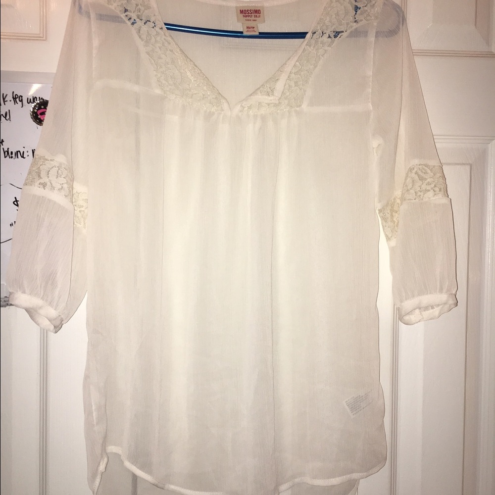 Cream see through cover up