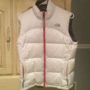 The North Face white vest size youth large