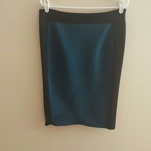 Blue and black bodycon skirt