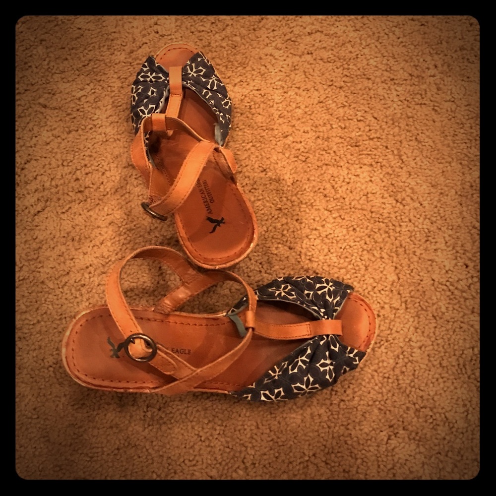 Cork Wedge heels; peep Toe