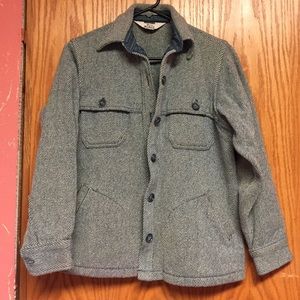 Striped wool button up