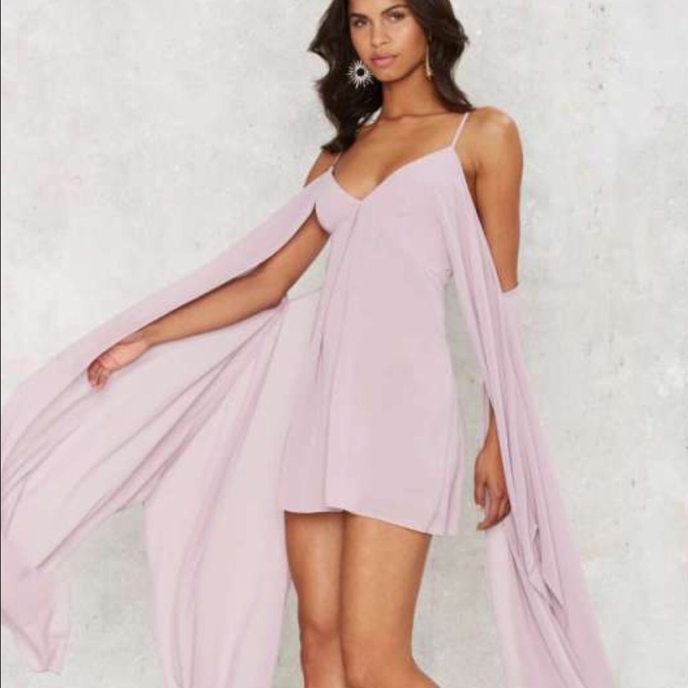Pink flowing dress
