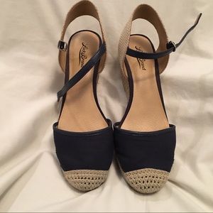 Lucky Brand Navy Blue Espradille Wedge  SZ 9.5
