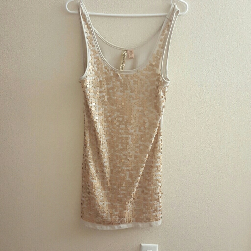 Tank gold sequin dress