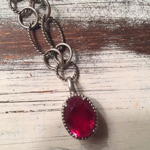❕FINAL DROP ❕925 Sterling Silver Red Stone Pendant