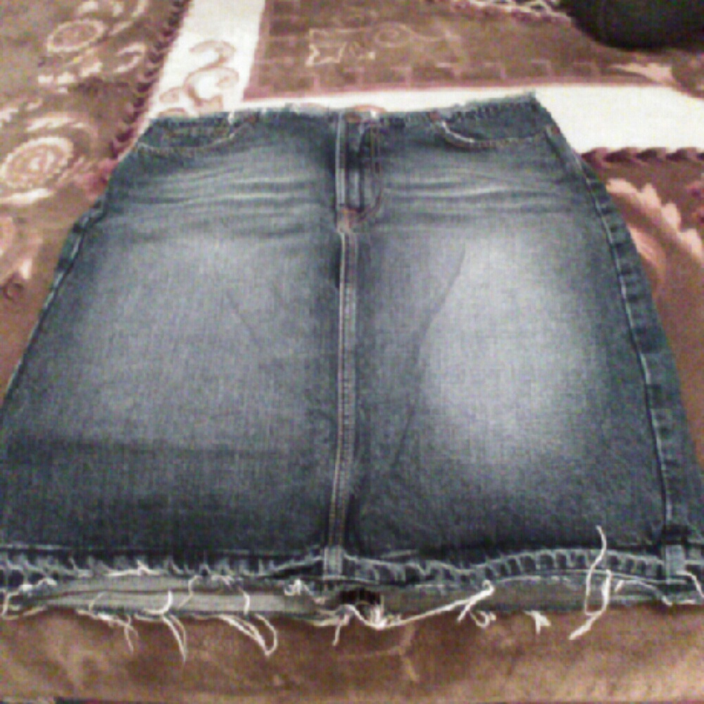 Denim long skirt