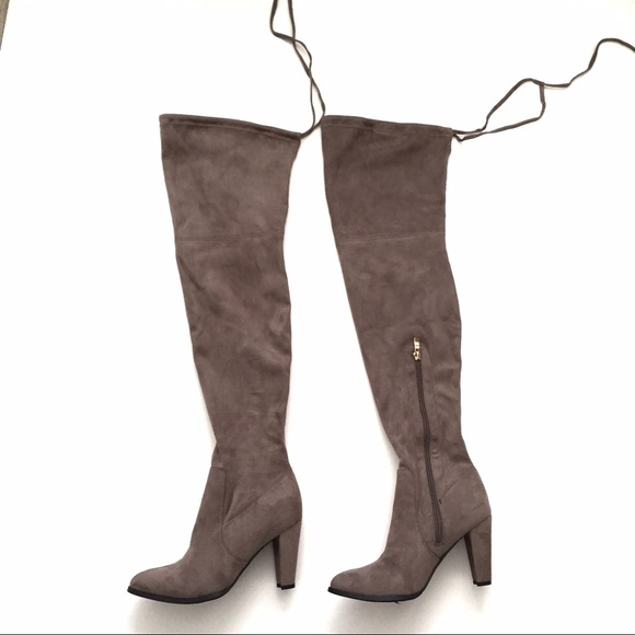 CATHERINE MALANDRINO SORCHA OTK TAUPE BOOTS - Picture 5 of 8