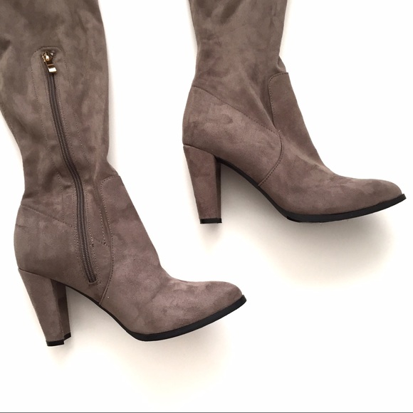 CATHERINE MALANDRINO SORCHA OTK TAUPE BOOTS - Picture 6 of 8