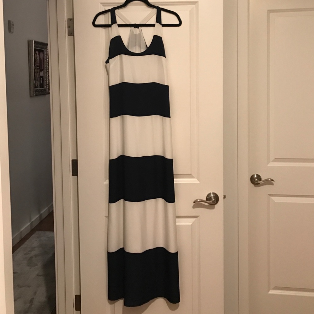 Navy And White Stripe Maxi Dress