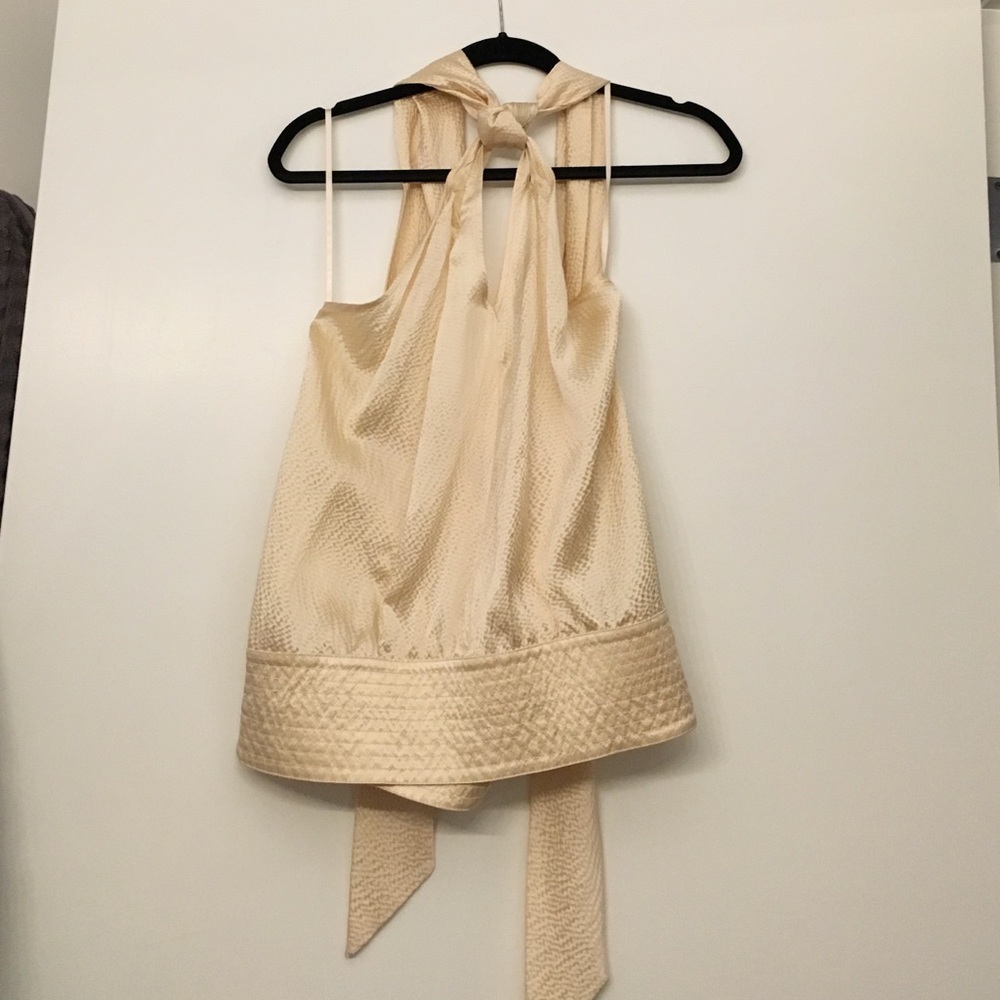 Tory Burch Champagne Silk Halter Top