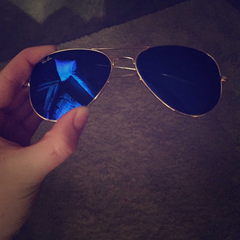 RAYBANS, blue, used but good quality